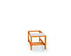 Vorbänk mit laminierter Platte - mit kippbarem Rost 375 x 500 x 800